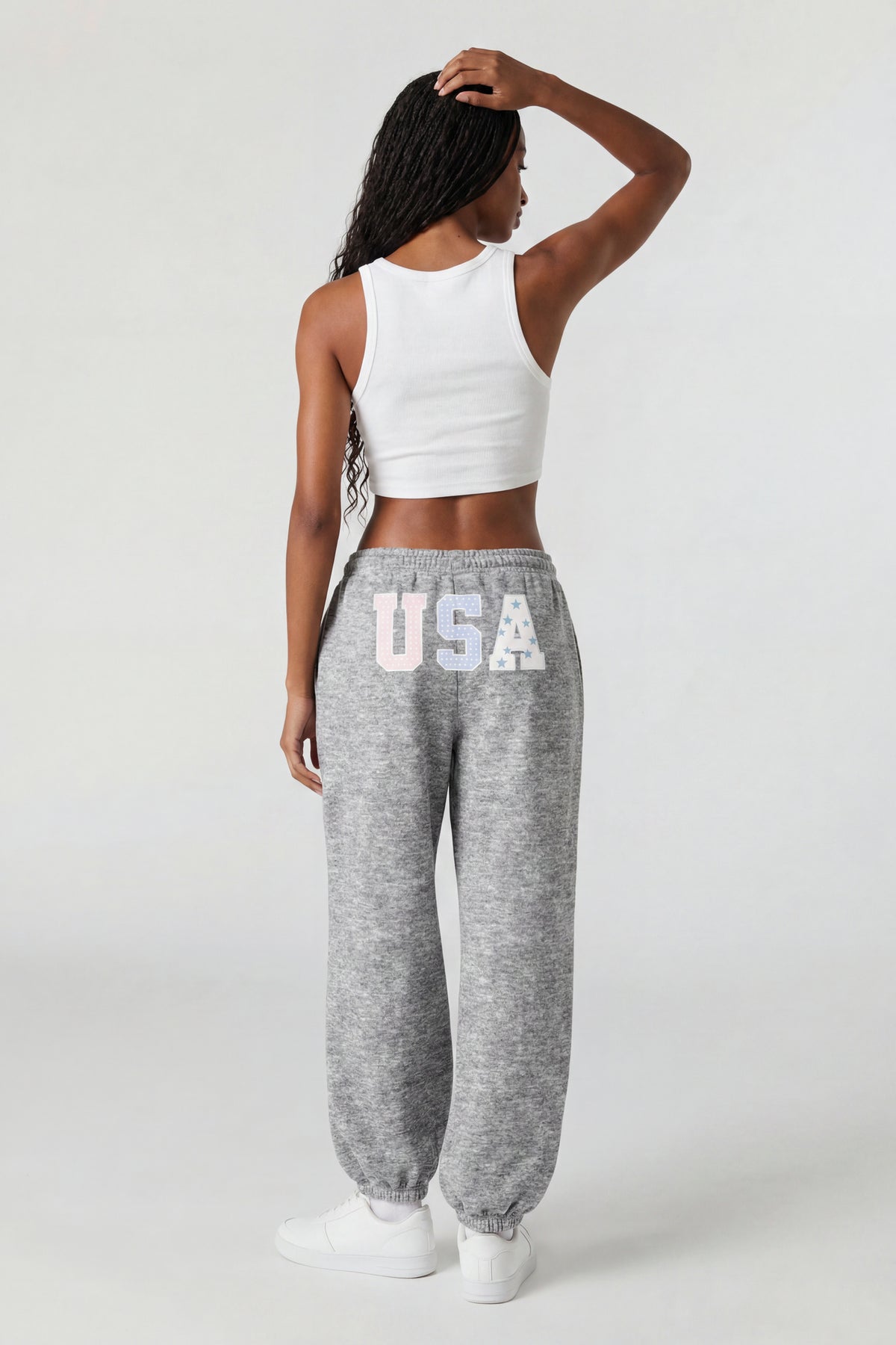 Alt View 2. Fleece Graphic Jogger - Dark Grey