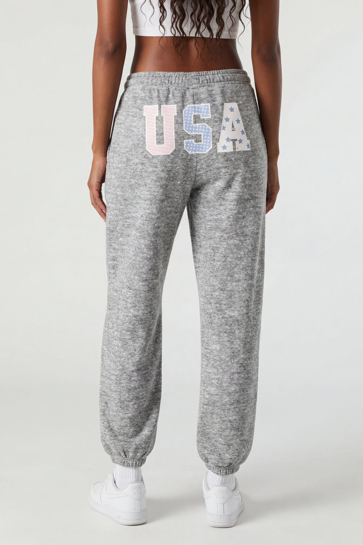 Alt View 3. Fleece Graphic Jogger - Dark Grey