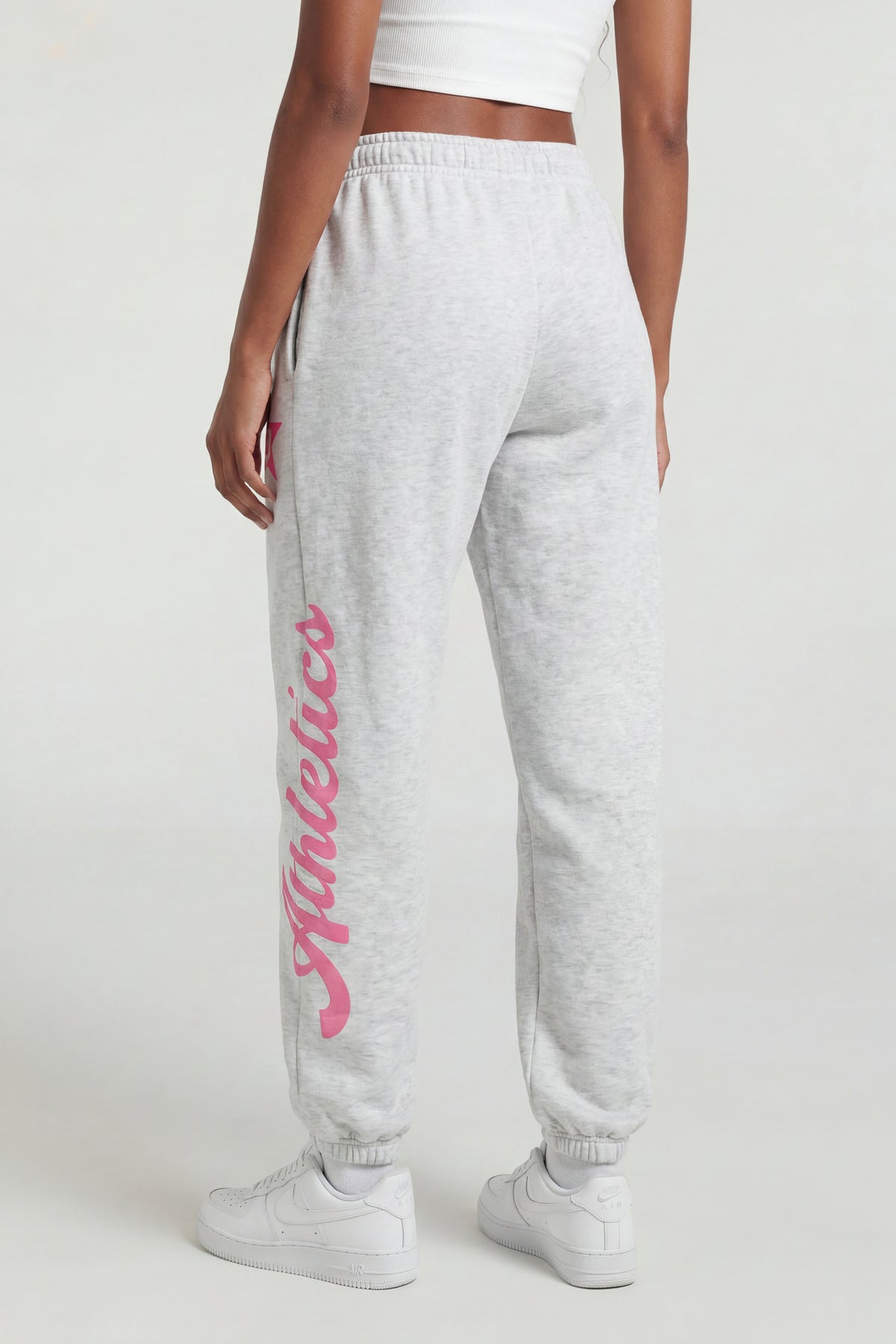 Alt View 4. Fleece Graphic Jogger - Light Grey