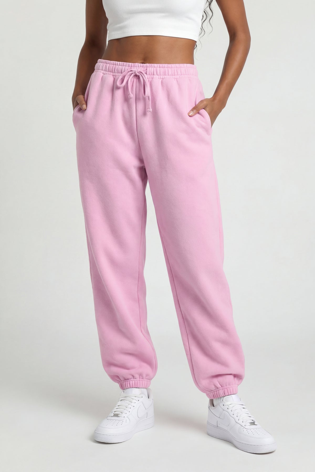 Alt View 2. Fleece Graphic Jogger - Pink