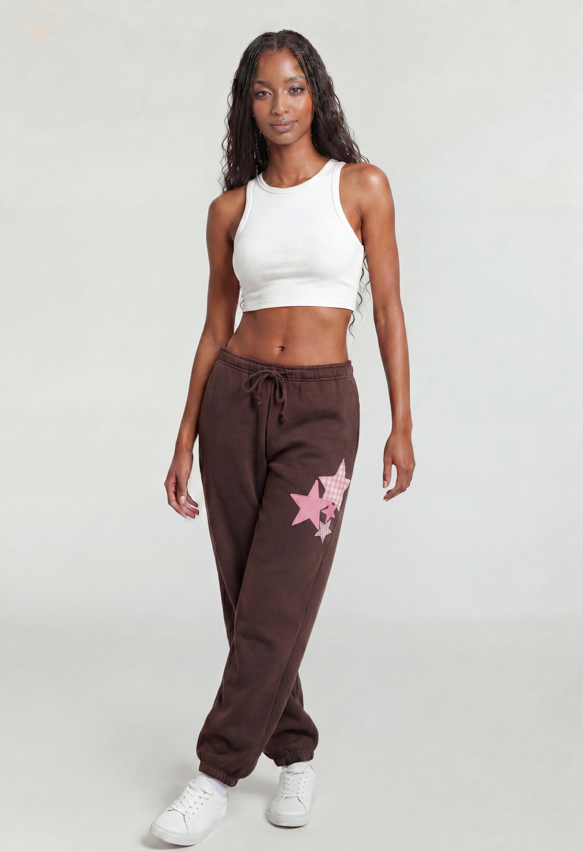Fleece Graphic Jogger - Brown