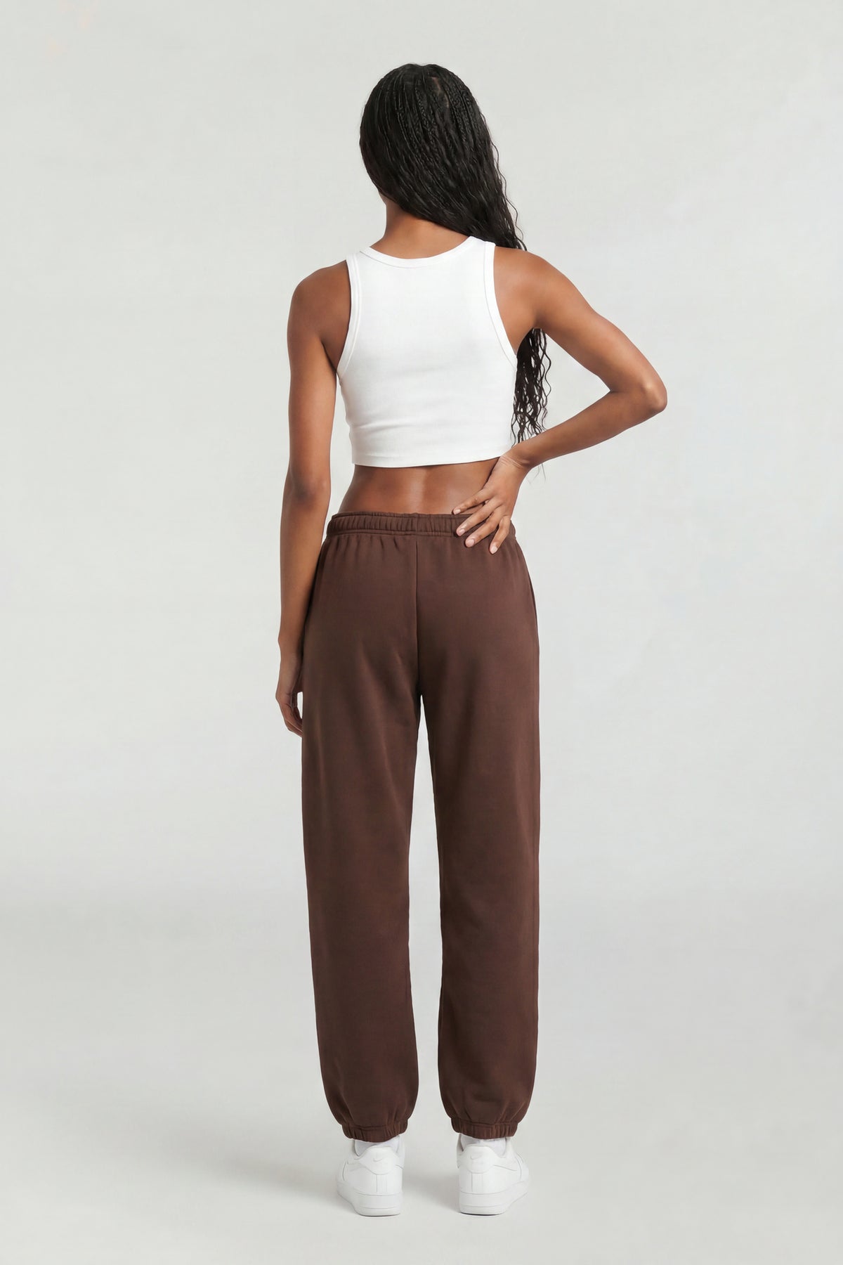 Alt View 3. Fleece Graphic Jogger - Brown