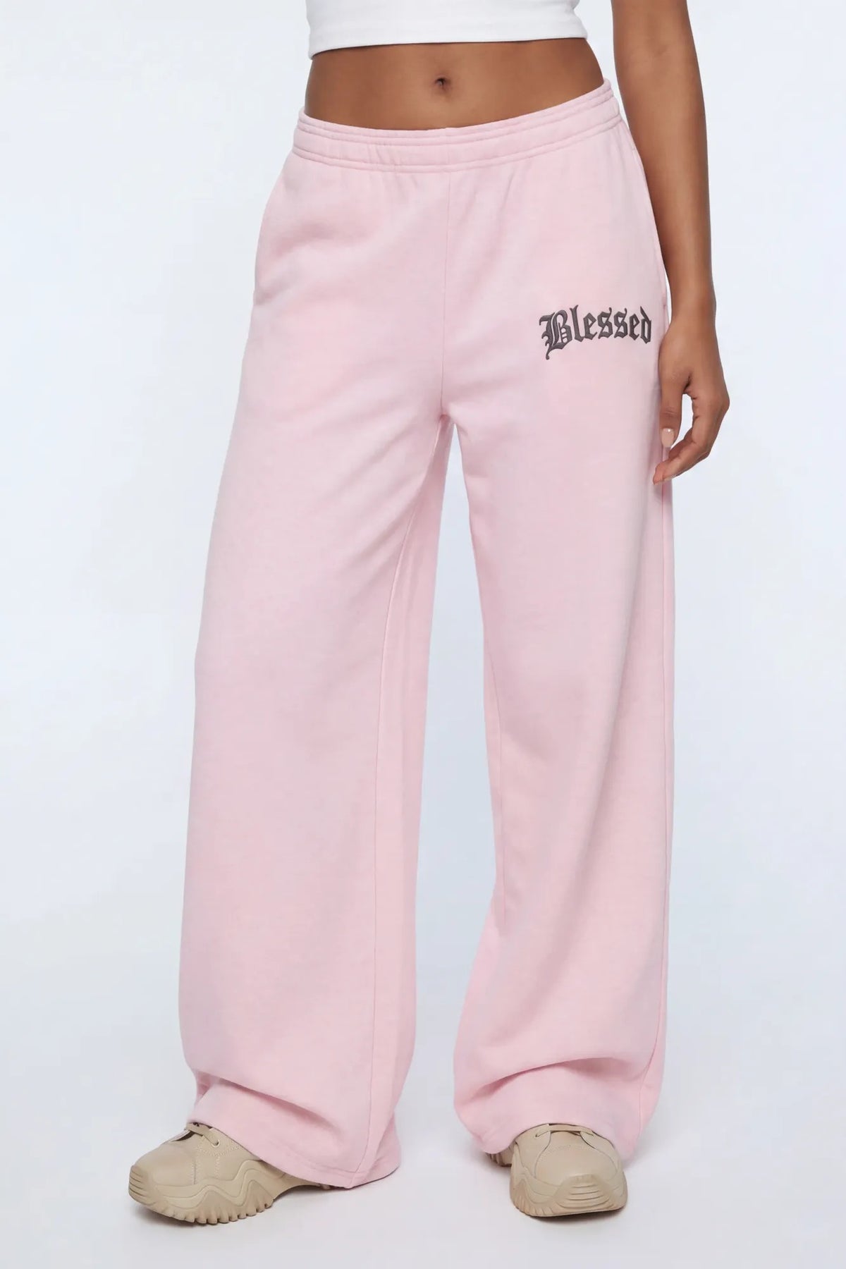 Alt View 2. Graphic Ultra Wide Leg Sweatpant - Pink