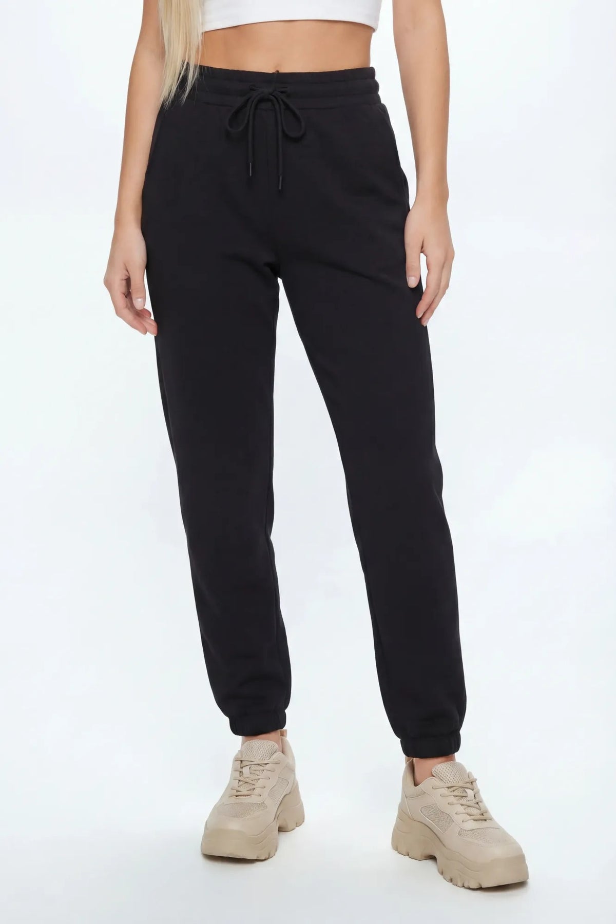 Alt View 2. Fleece Jogger - Black