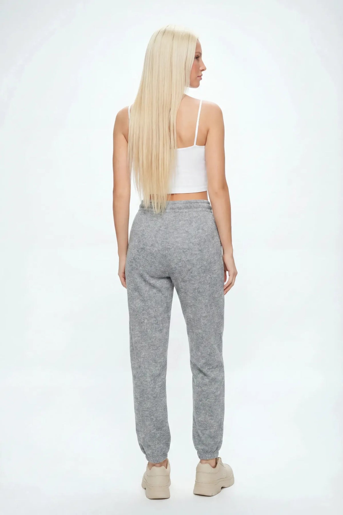 Alt View 3. Fleece Jogger - Heather Grey