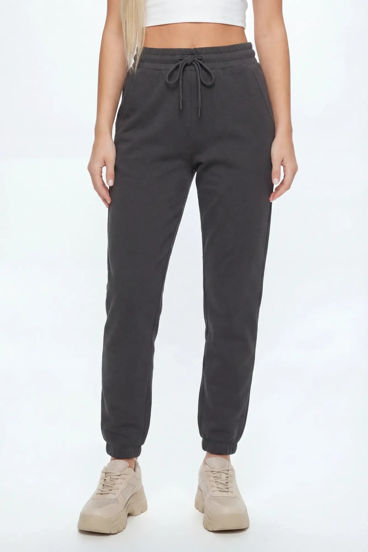Alt View 2. Fleece Jogger - Dark Grey