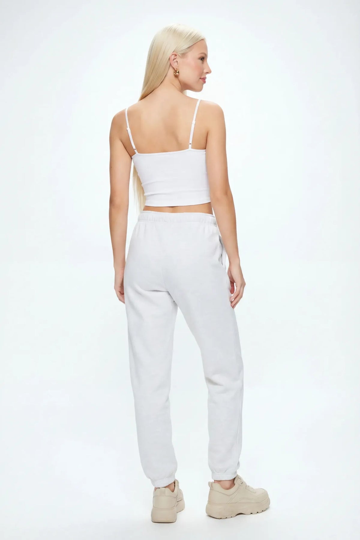 Alt View 3. Fleece Jogger - Light Grey