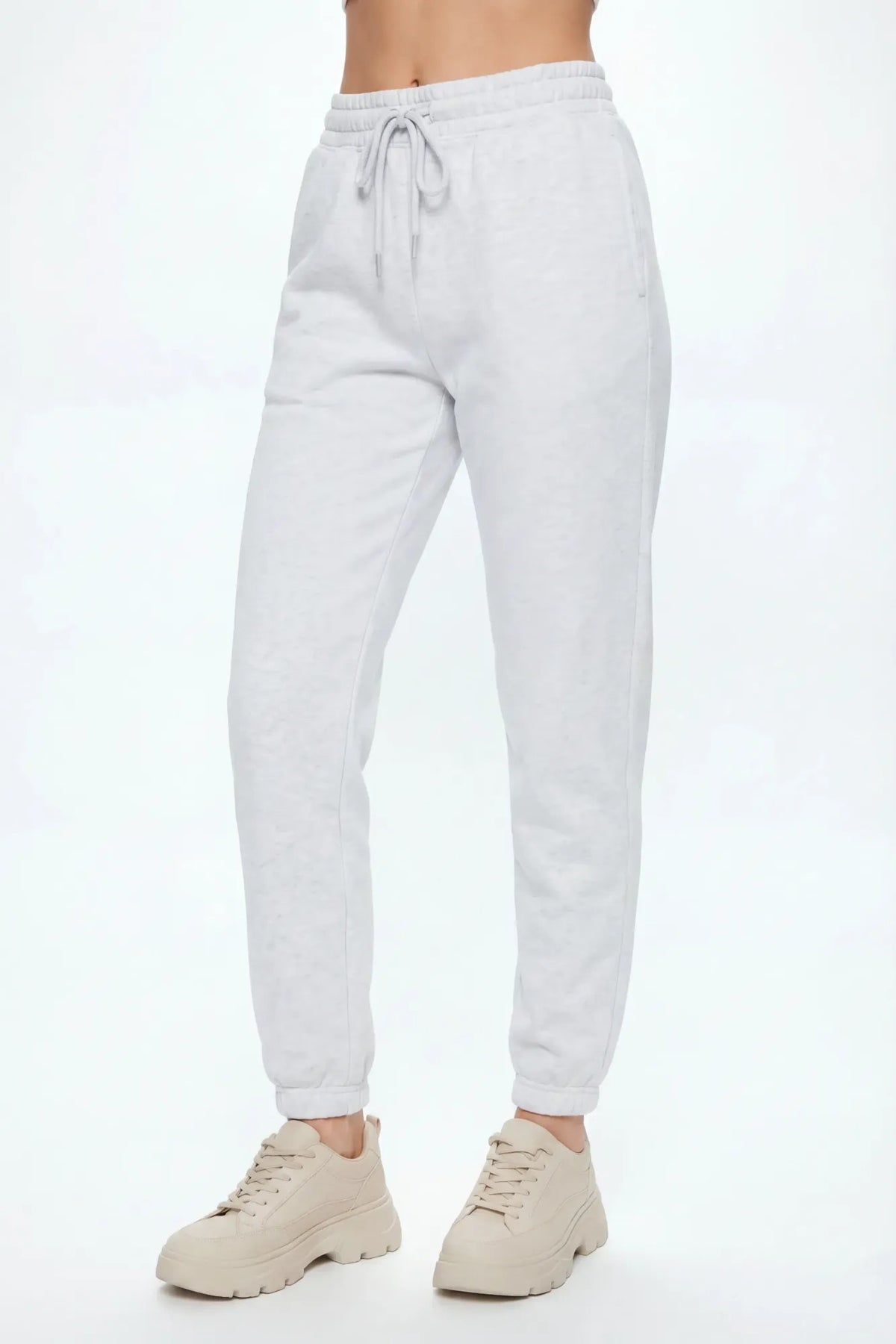 Alt View 2. Fleece Jogger - Light Grey