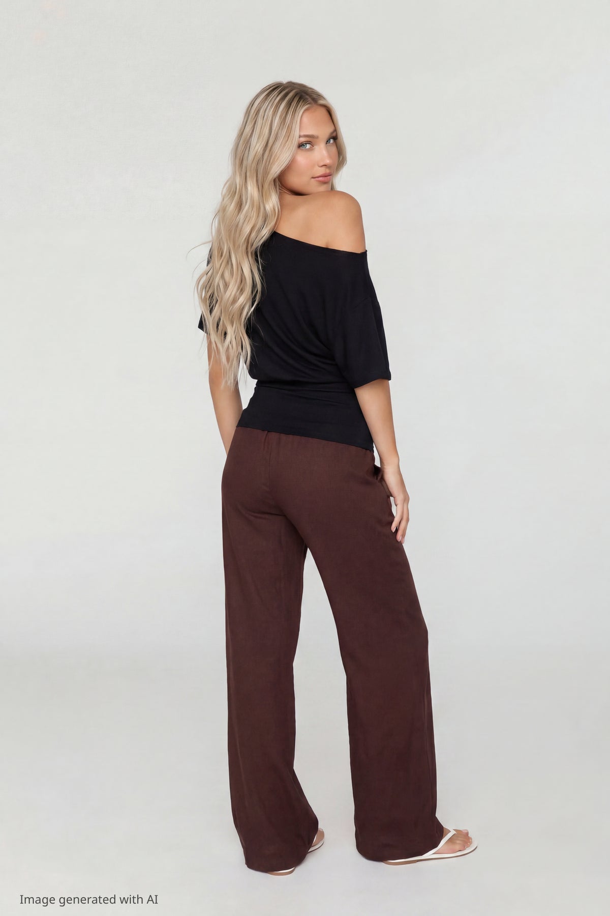 Alt View 2. Off Shoulder Cinched Top - Black