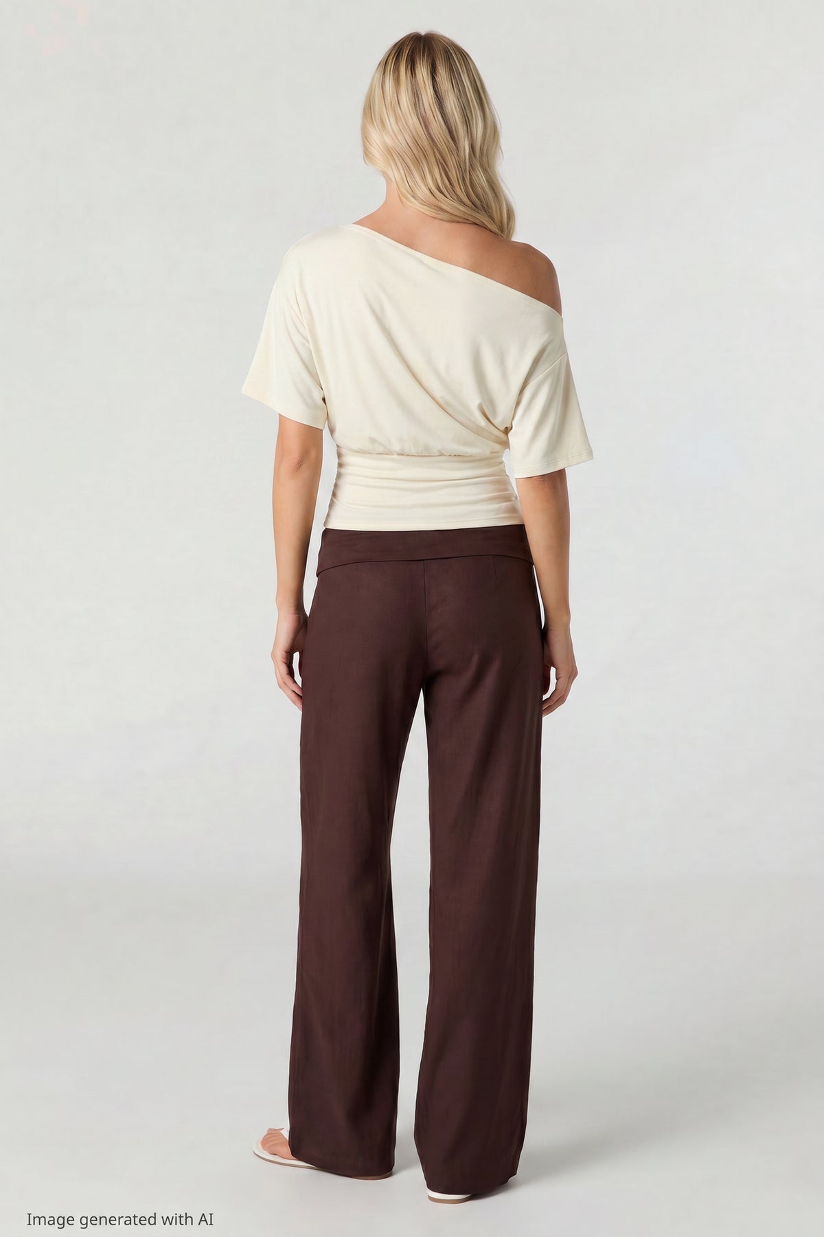 Alt View 2. Off Shoulder Cinched Top - Cream