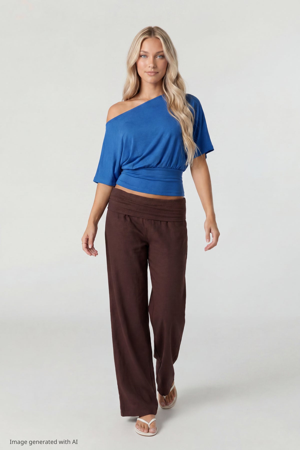 Alt View 3. Off Shoulder Cinched Top - Royal Blue