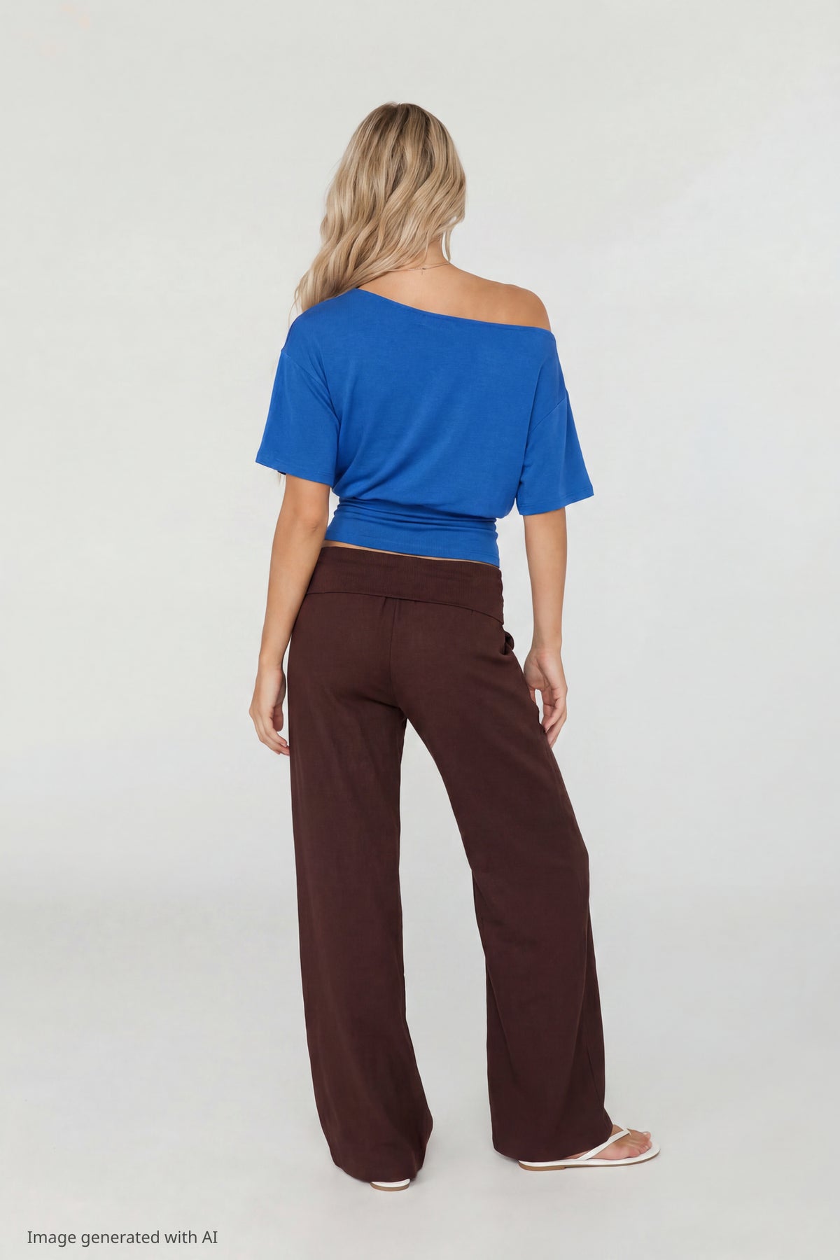 Alt View 2. Off Shoulder Cinched Top - Royal Blue