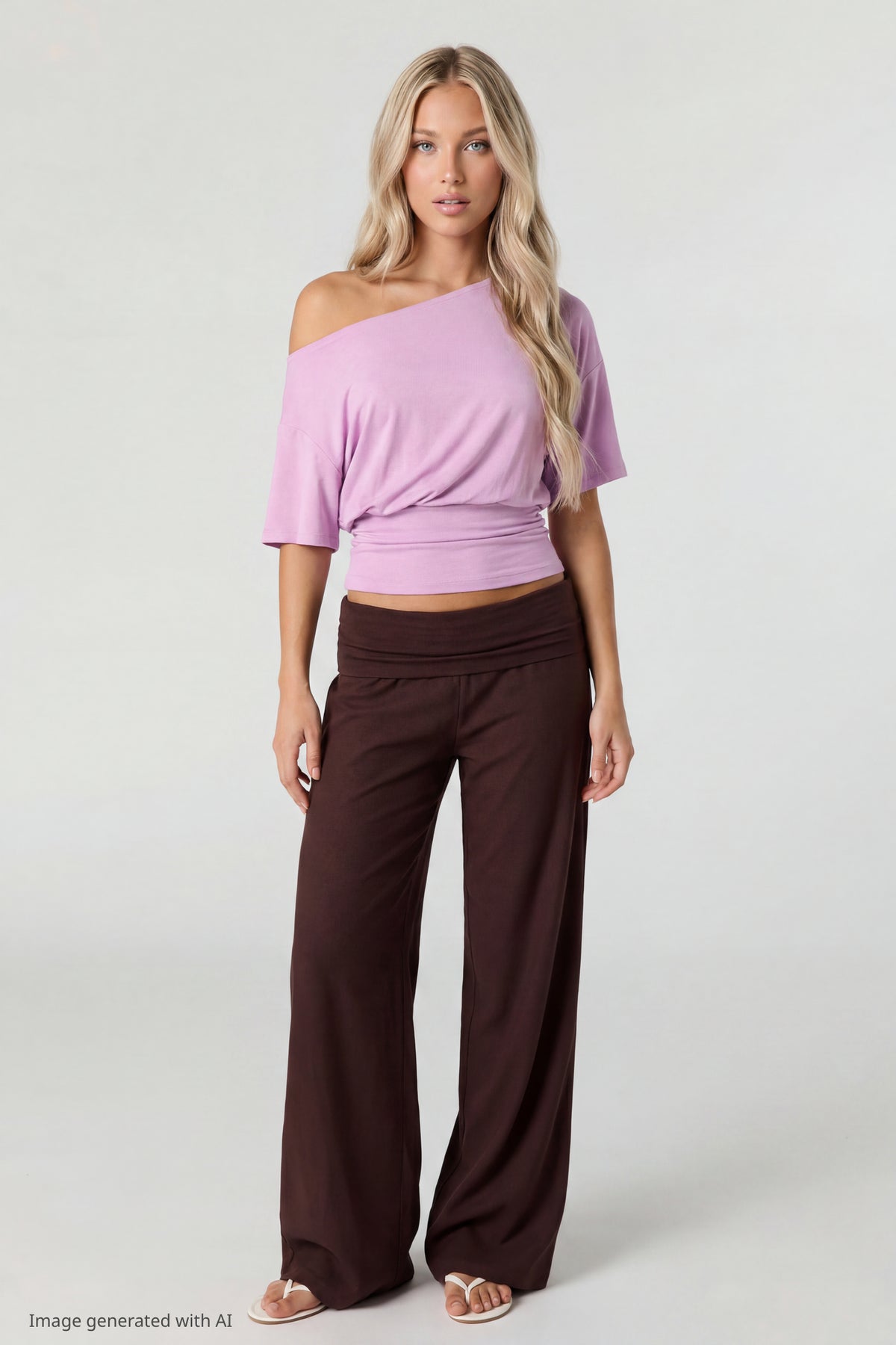 Alt View 3. Off Shoulder Cinched Top - Pink
