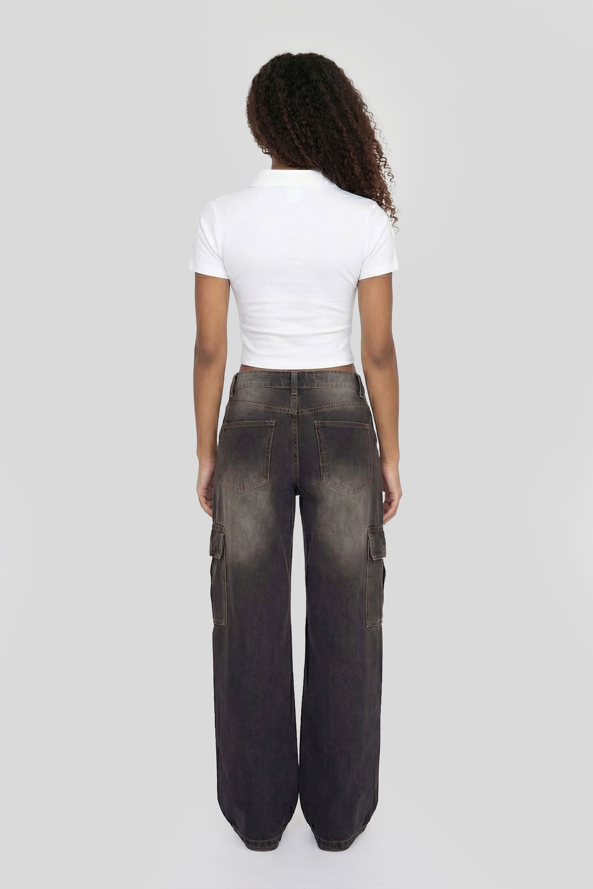 Alt View 2. Cropped Polo Shirt - White