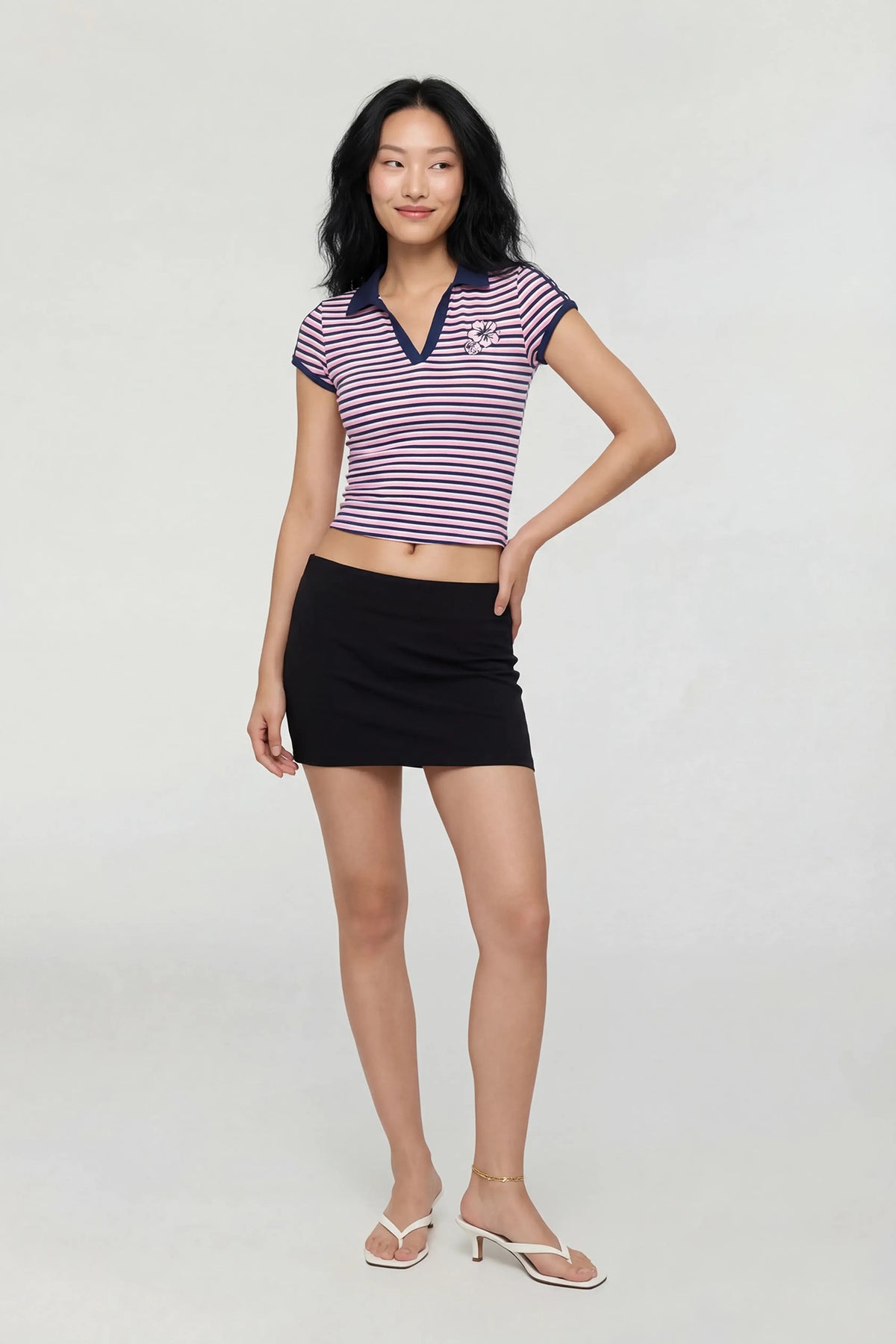 Alt View 3. Embroidered Polo - Pink