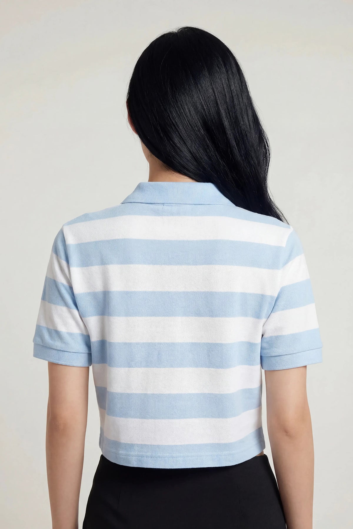 Alt View 2. Embroidered Boxy Polo - Light Blue