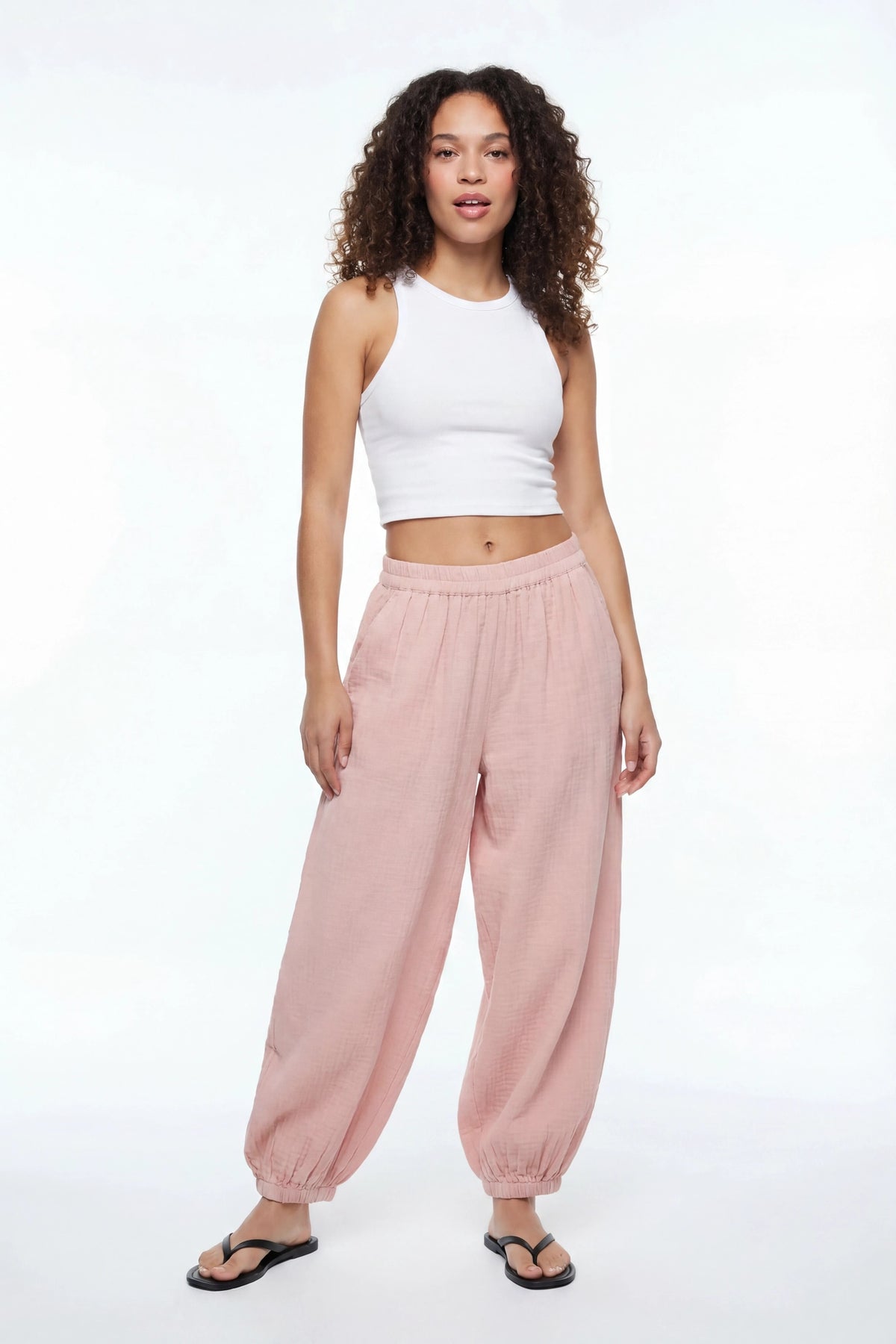 Gauze Balloon Pant - Pink
