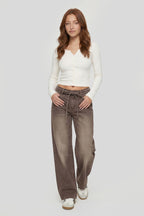 Tie Waist Wide Leg Jean