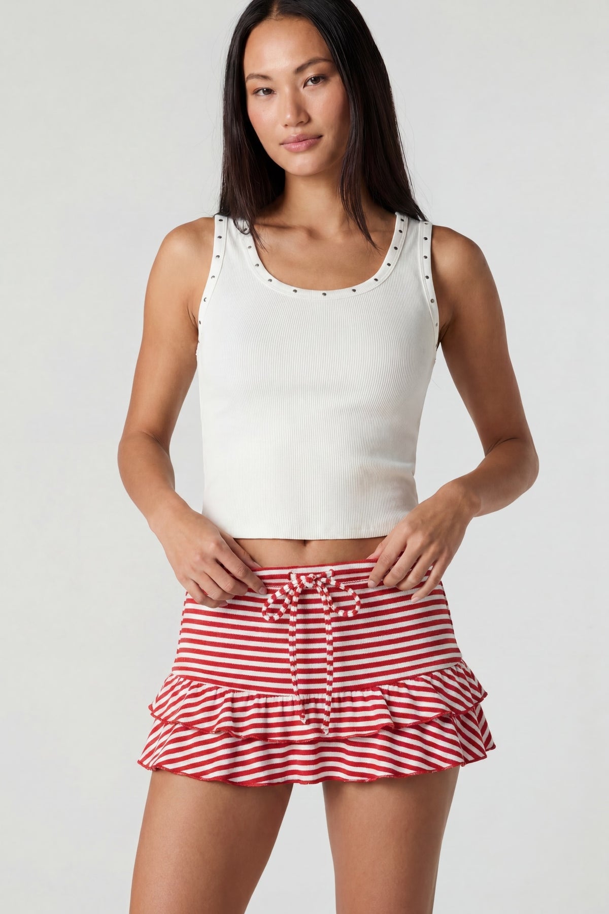 Ruffle Mini Skirt - Red