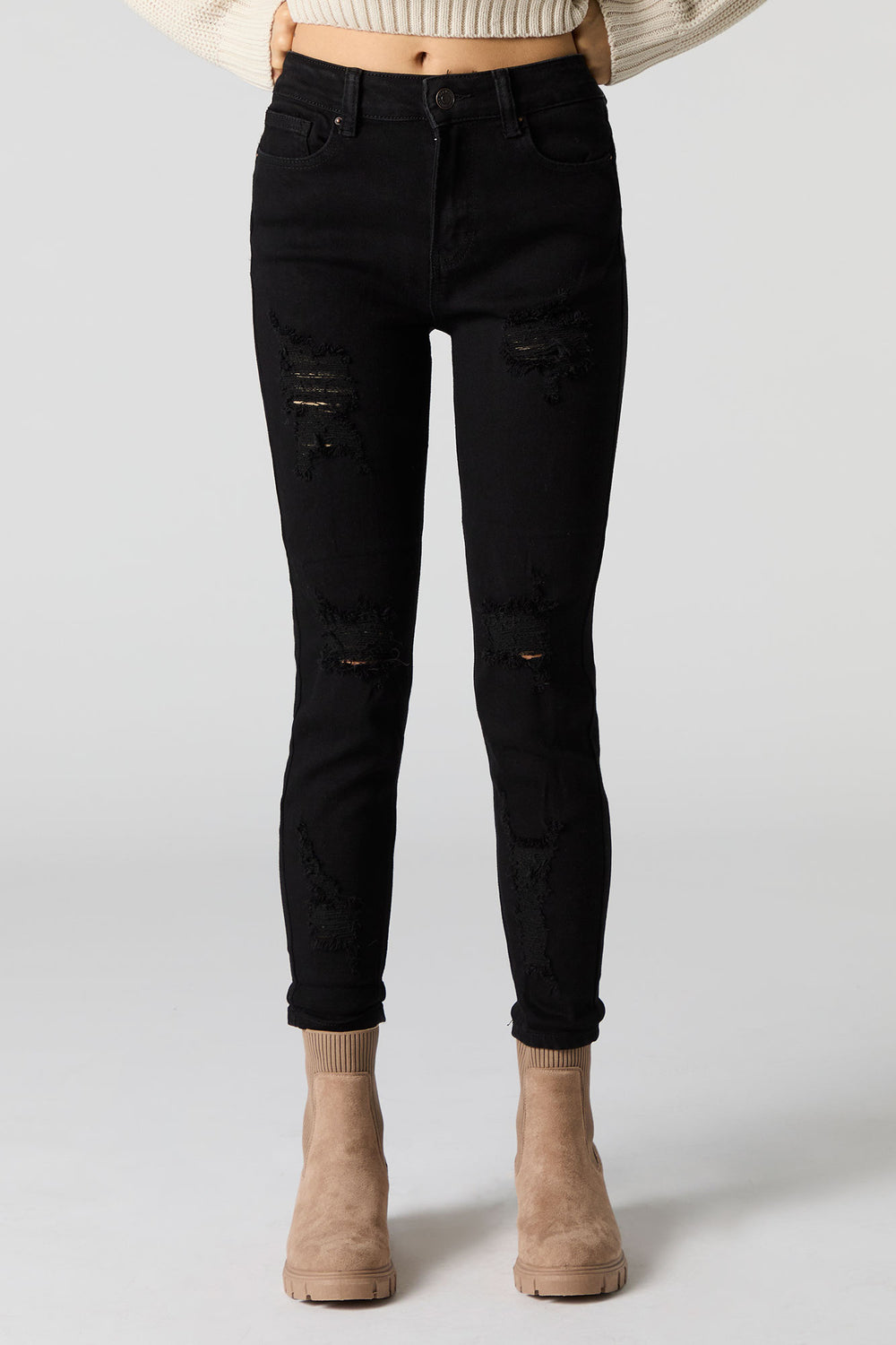 Distressed Capri Skinny Jean Distressed Capri Skinny Jean 6