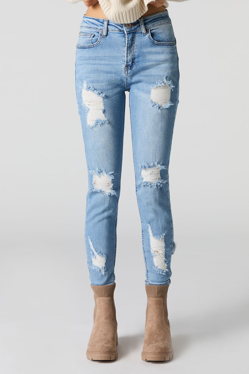 Distressed Capri Skinny Jean Distressed Capri Skinny Jean 10