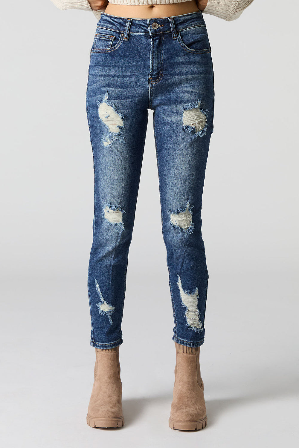 Distressed Capri Skinny Jean Distressed Capri Skinny Jean 2