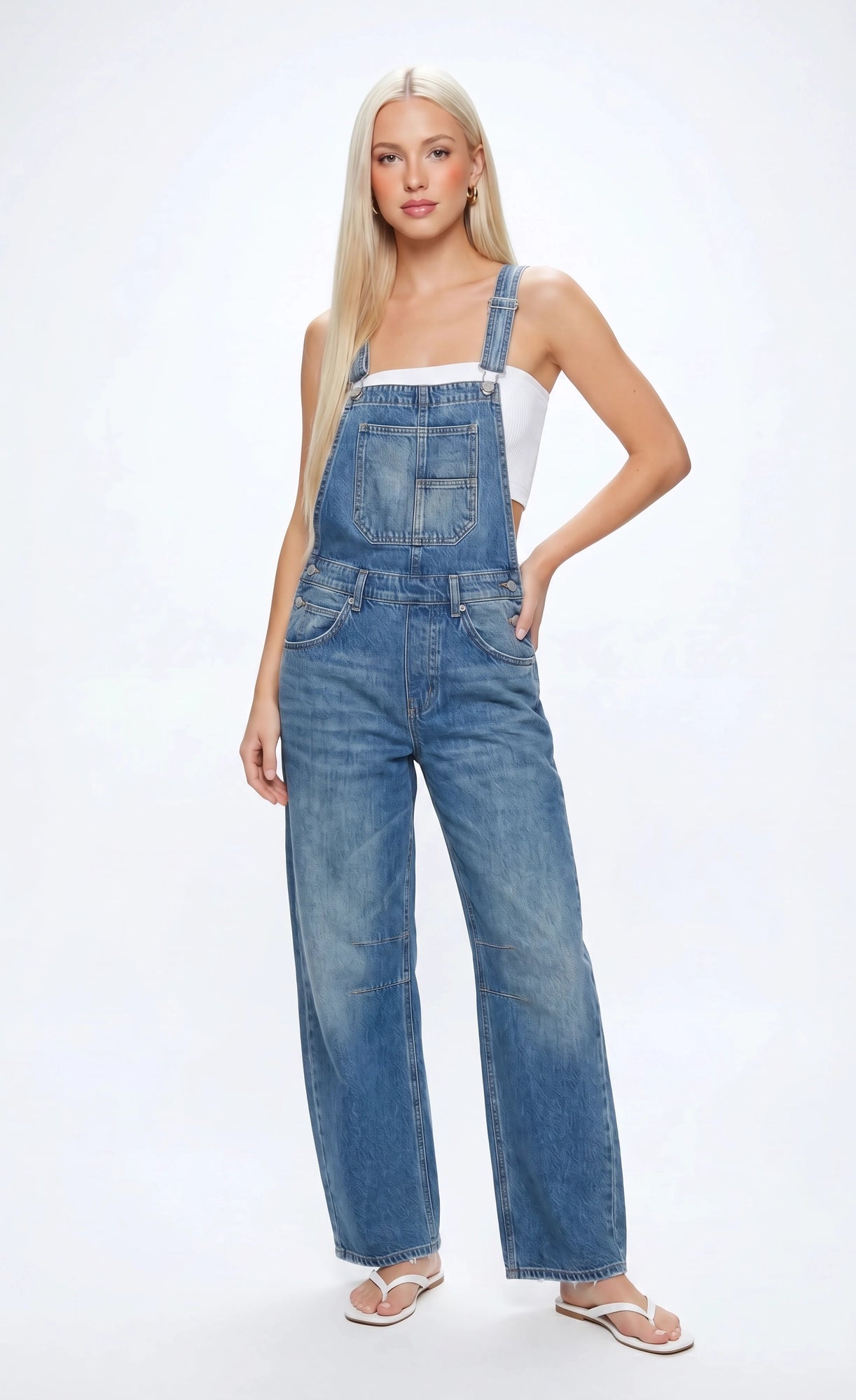 Barrel Leg Denim Overalls – Charlotte Russe
