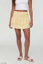 Eyelet Tiered Mini Skirt