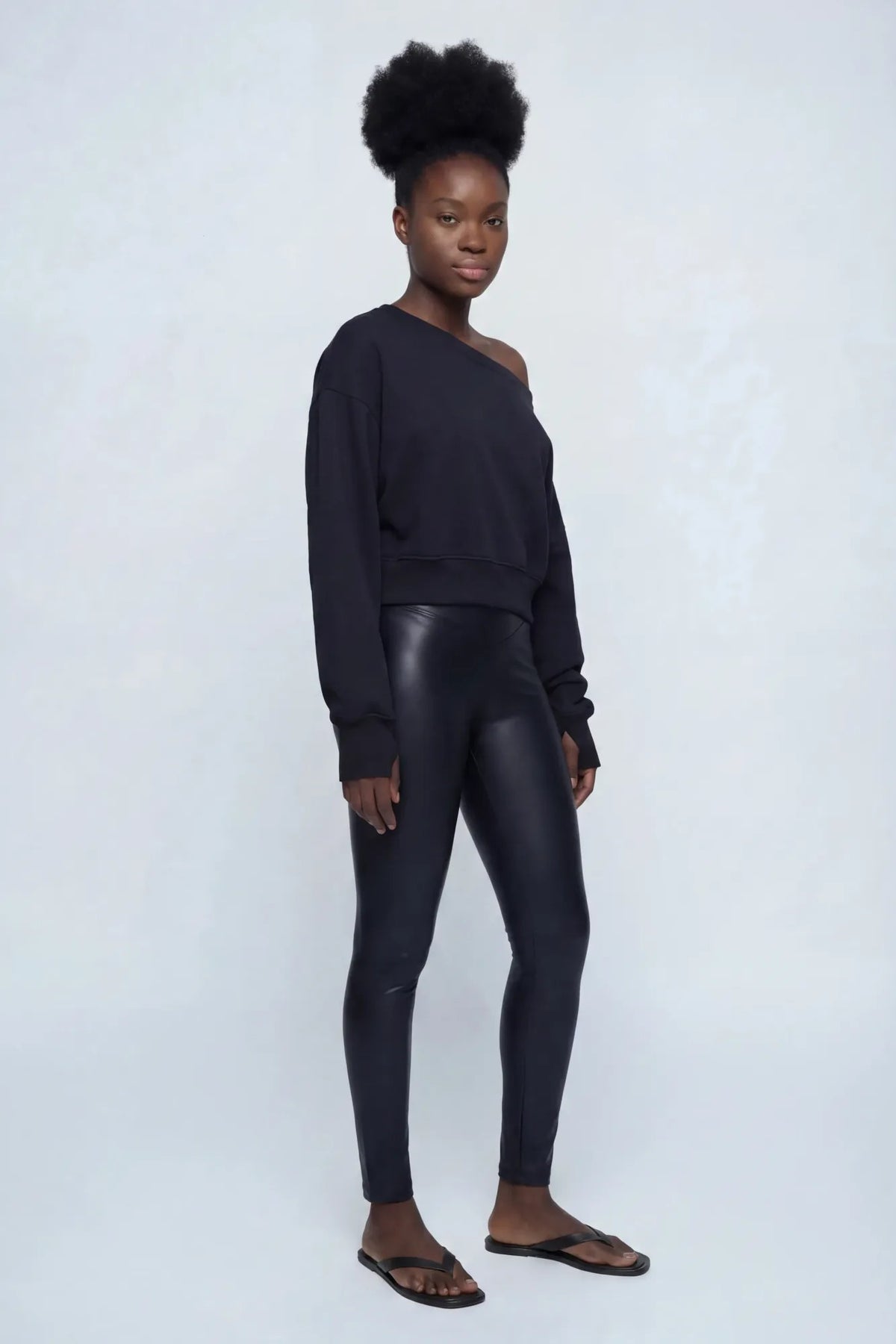 Alt View 4. Faux Leather Legging - Black