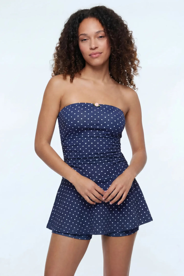 white christmas dresses Rosette Detail Strapless Romper Dress – Charlotte Russe