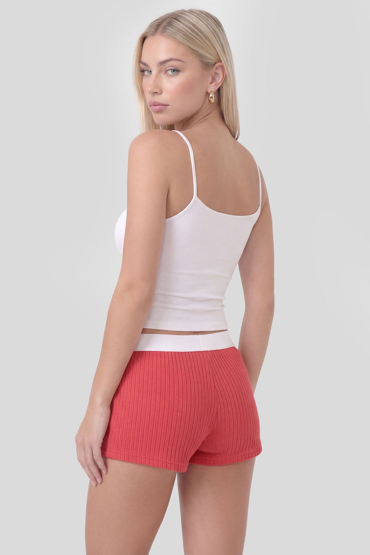 Alt View 3. Ribbed Boxer Short - Red
