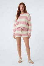 Striped Sweater & Knit Short Set