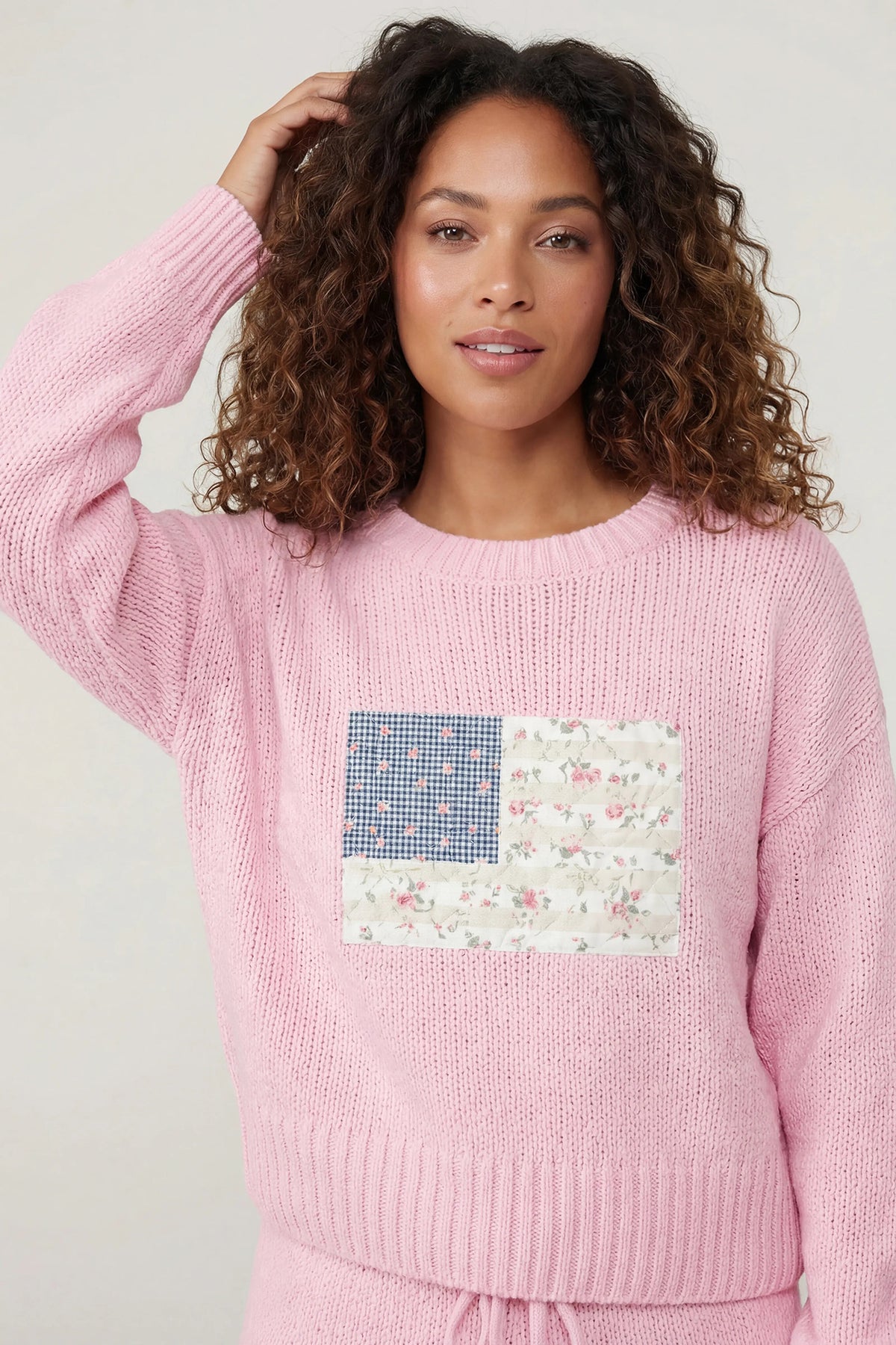 Alt View 4. Sweater & Knit Short Set - Pink