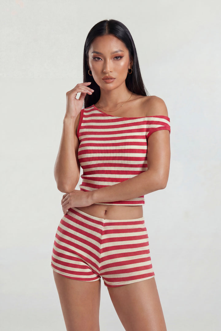 Button-Up Knit Top & Short Set
