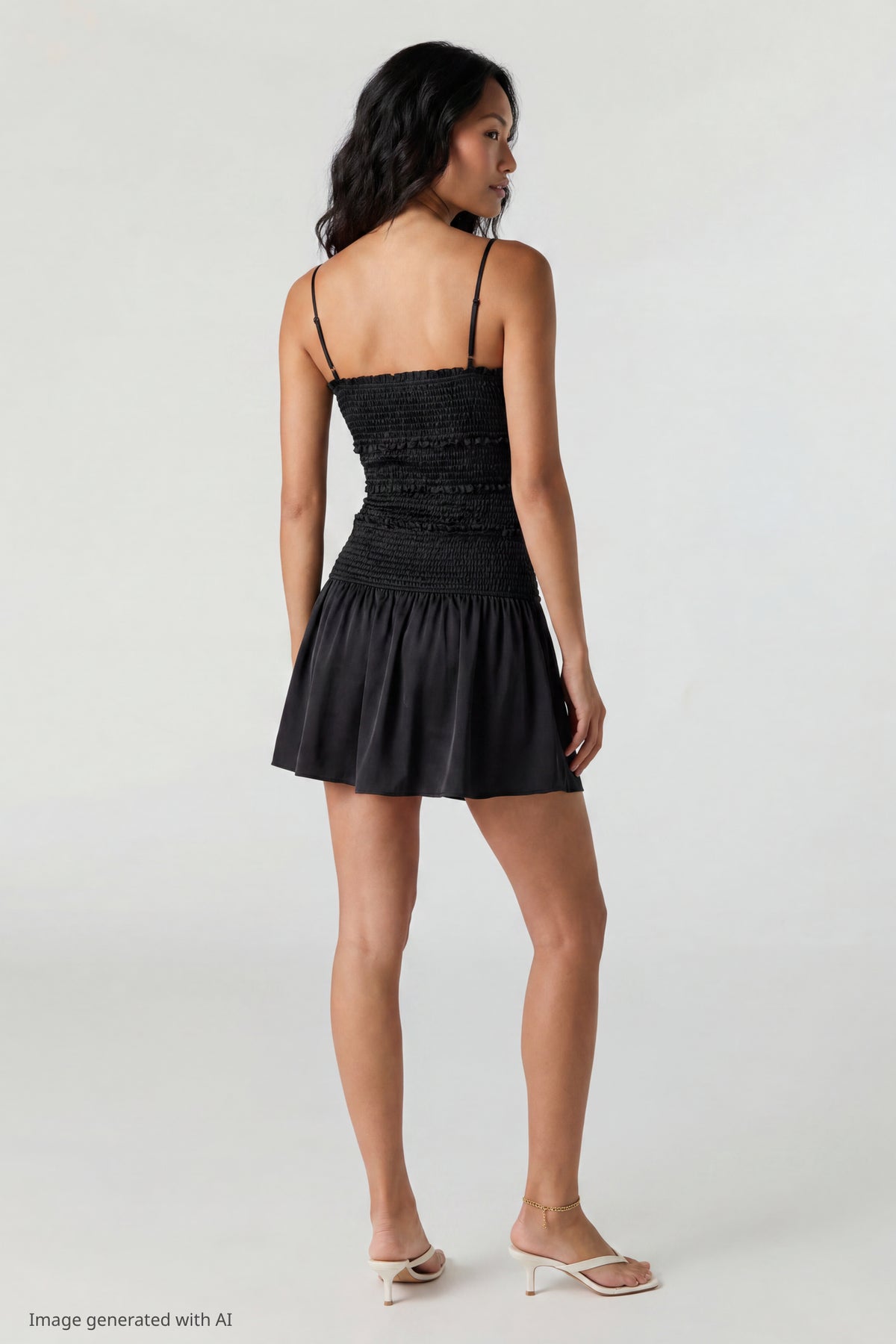 Alt View 3. Smocked Mini Dress - Black