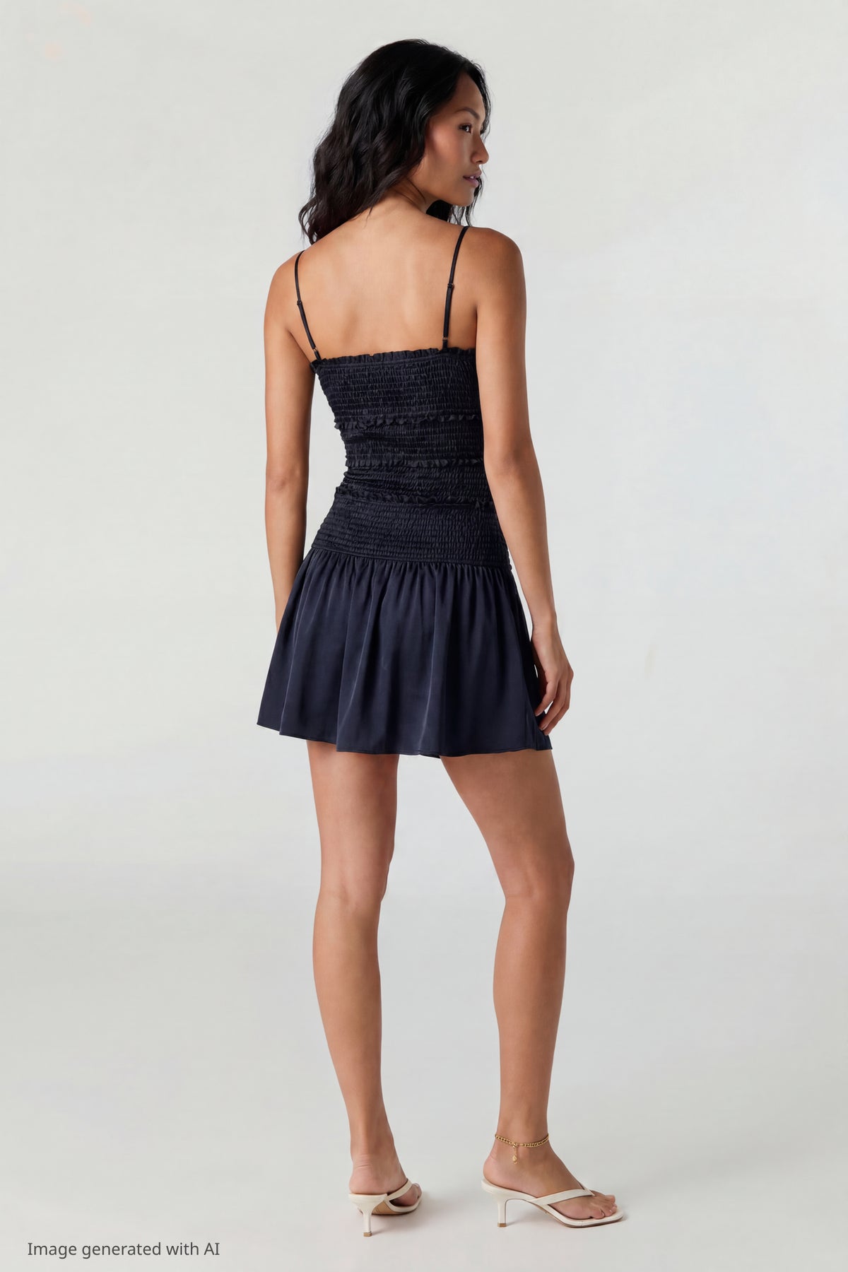 Alt View 3. Smocked Mini Dress - Navy