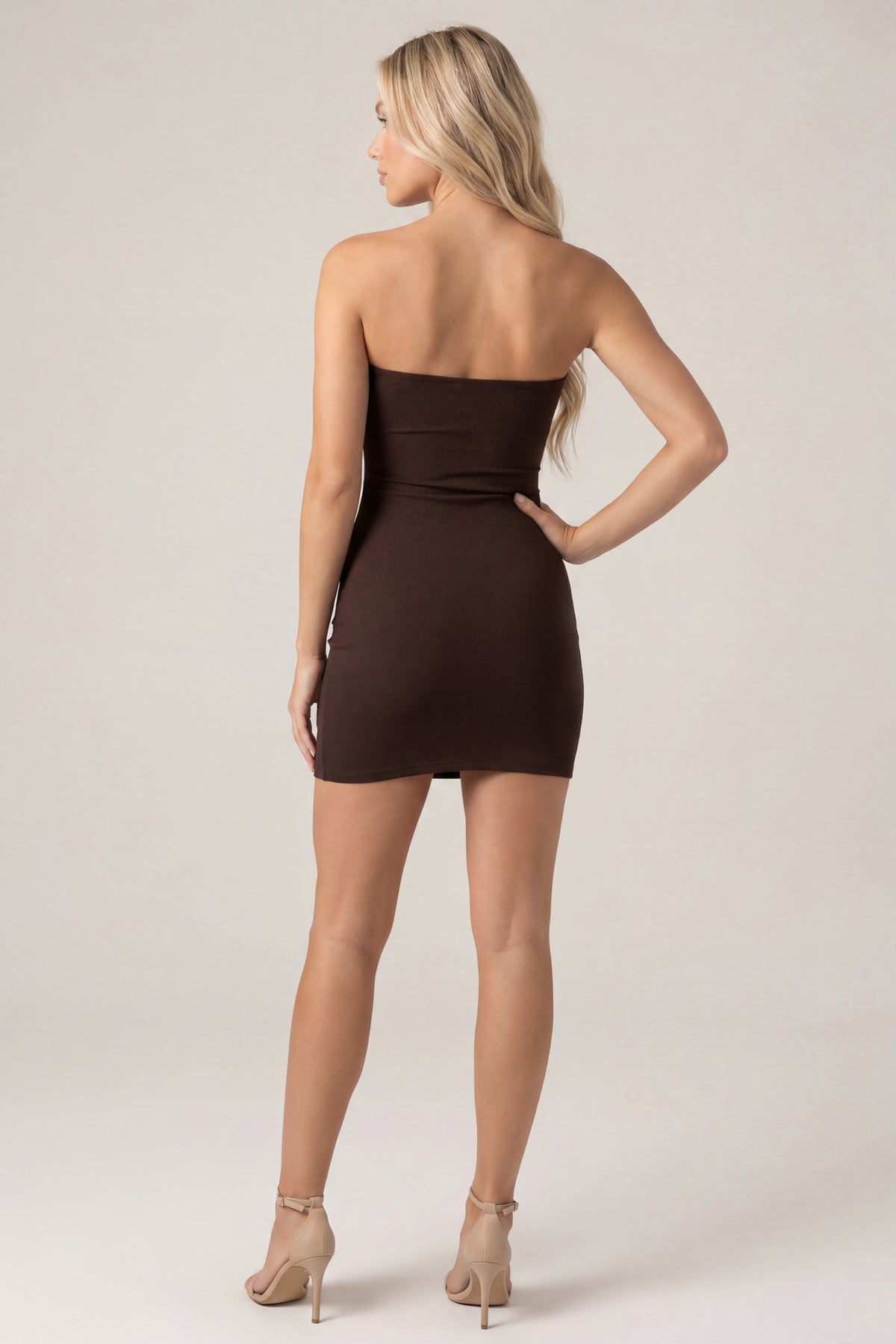Alt View 2. Starfish Cutout Strapless Mini Dress - Brown