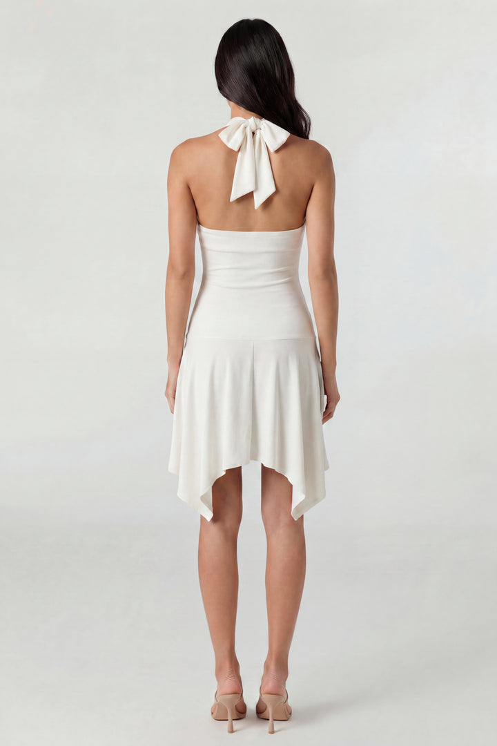 white halter dress mini Asymmetrical Mini Halter Dress – Charlotte Russe