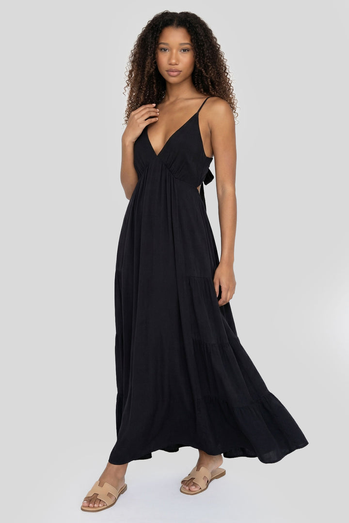 V-Neck Tie Back Maxi Dress – Charlotte Russe
