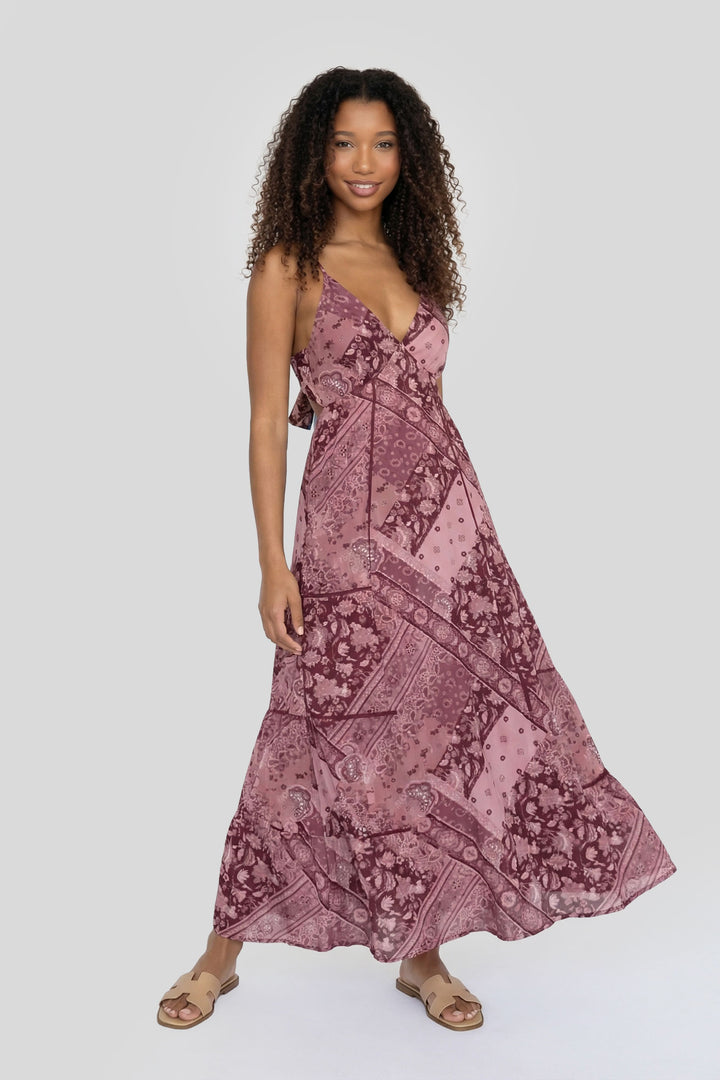 V-Neck Tie Back Maxi Dress V-Neck Tie Back Maxi Dress