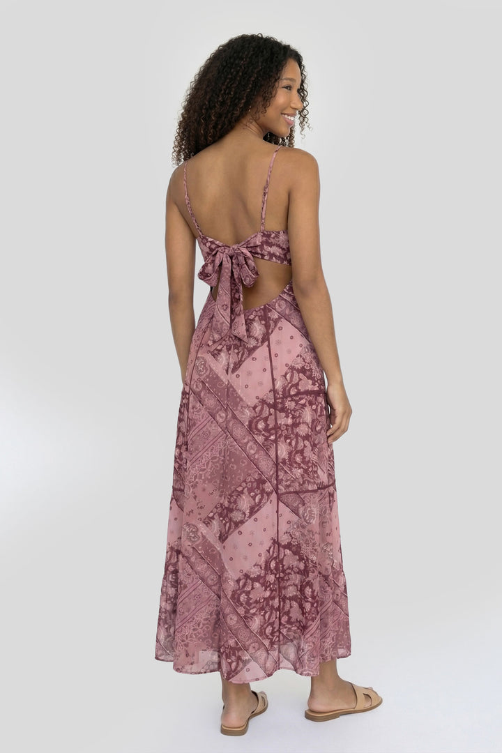 V-Neck Tie Back Maxi Dress – Charlotte Russe