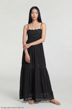 Crochet Trim Maxi Dress