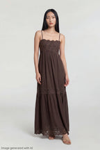 Crochet Trim Maxi Dress