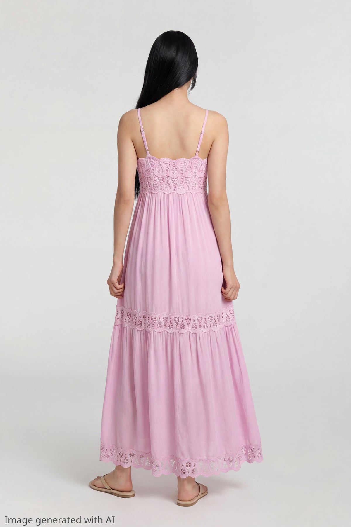 Alt View 2. Crochet Trim Maxi Dress - Lilac