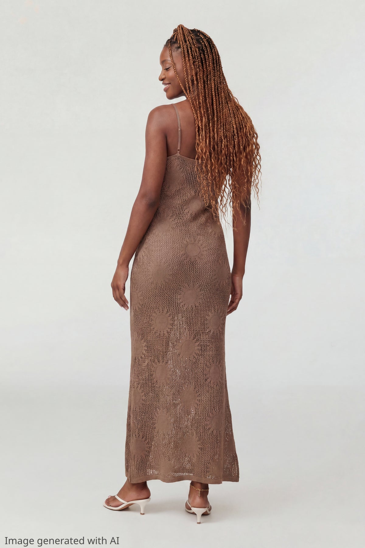 Alt View 2. Crochet Sun Maxi Dress - Brown