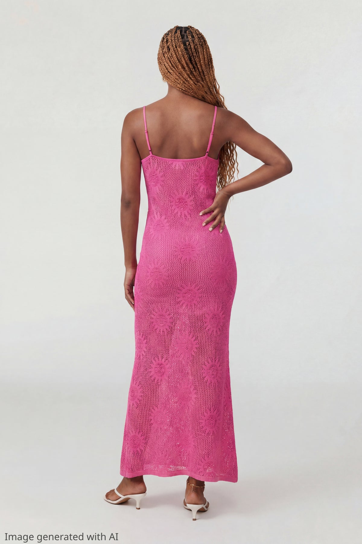 Alt View 2. Crochet Sun Maxi Dress - Fuchsia