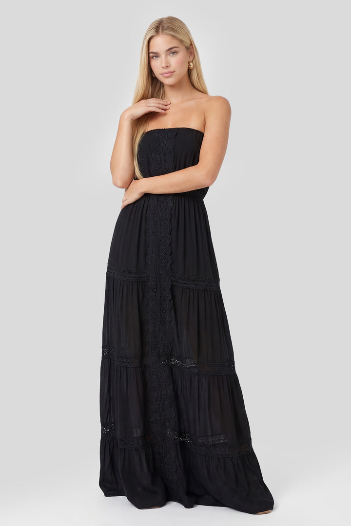Lace Trim Strapless Maxi Dress – Charlotte Russe