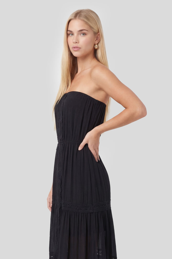 Lace Trim Strapless Maxi Dress – Charlotte Russe