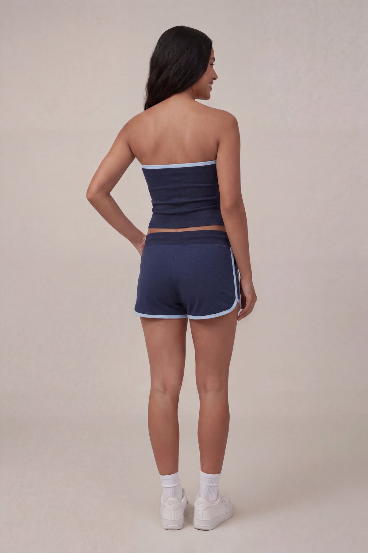 Alt View 3. Graphic Drawstring Dolphin Short - Navy