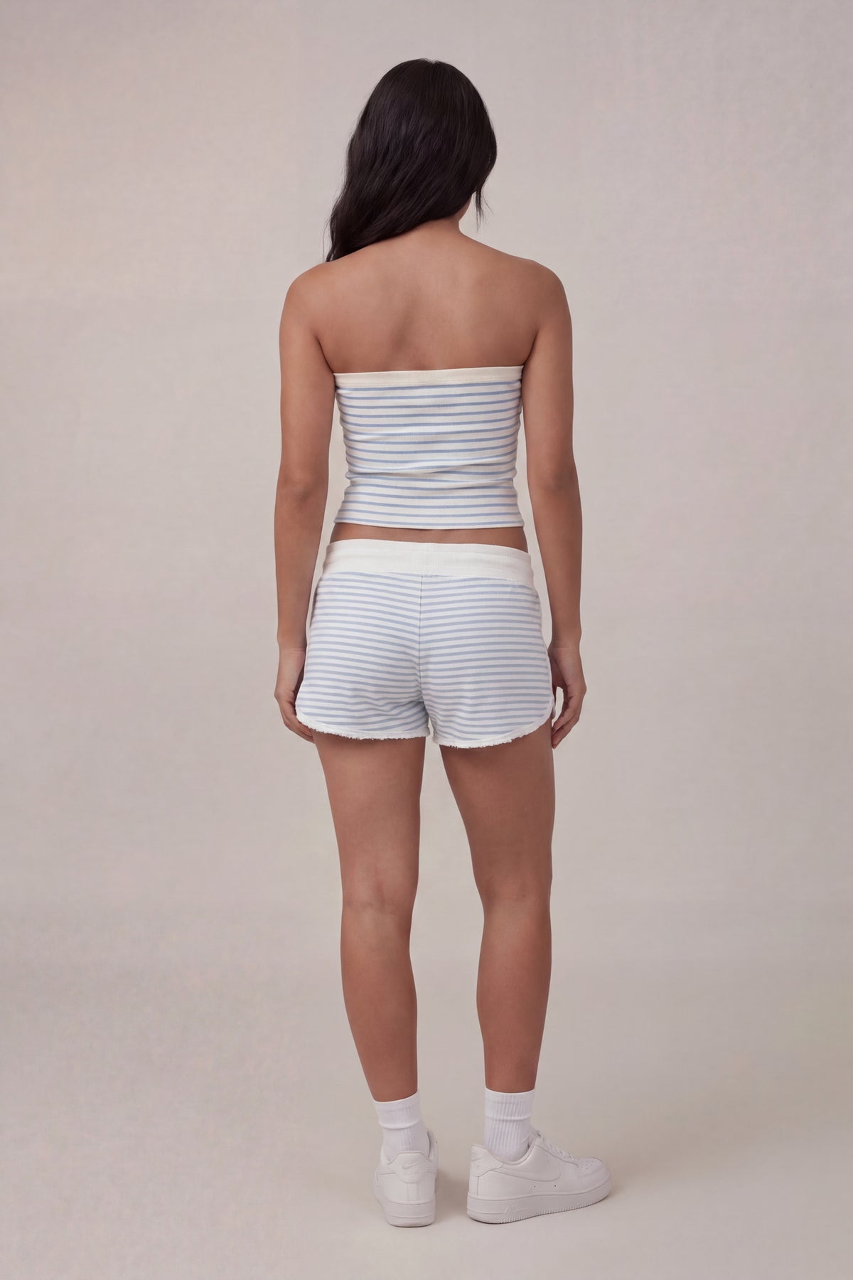 Alt View 3. Graphic Drawstring Dolphin Short - Light Blue